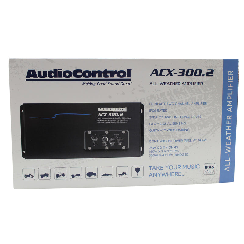 AudioControl All-Weather 2-Channel Amplifier IPX6 Full Range Class D ACX-300.2