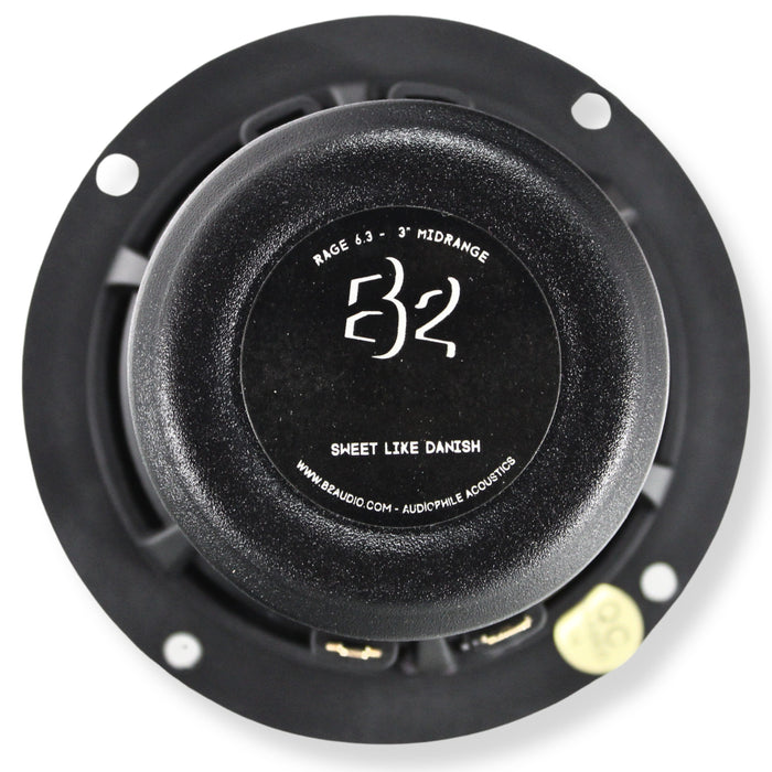 B2 Audio RAGE 3" 80 Watt RMS 6-Ohm Coated Paper Cone Midrange W/ 3-Way Crossover