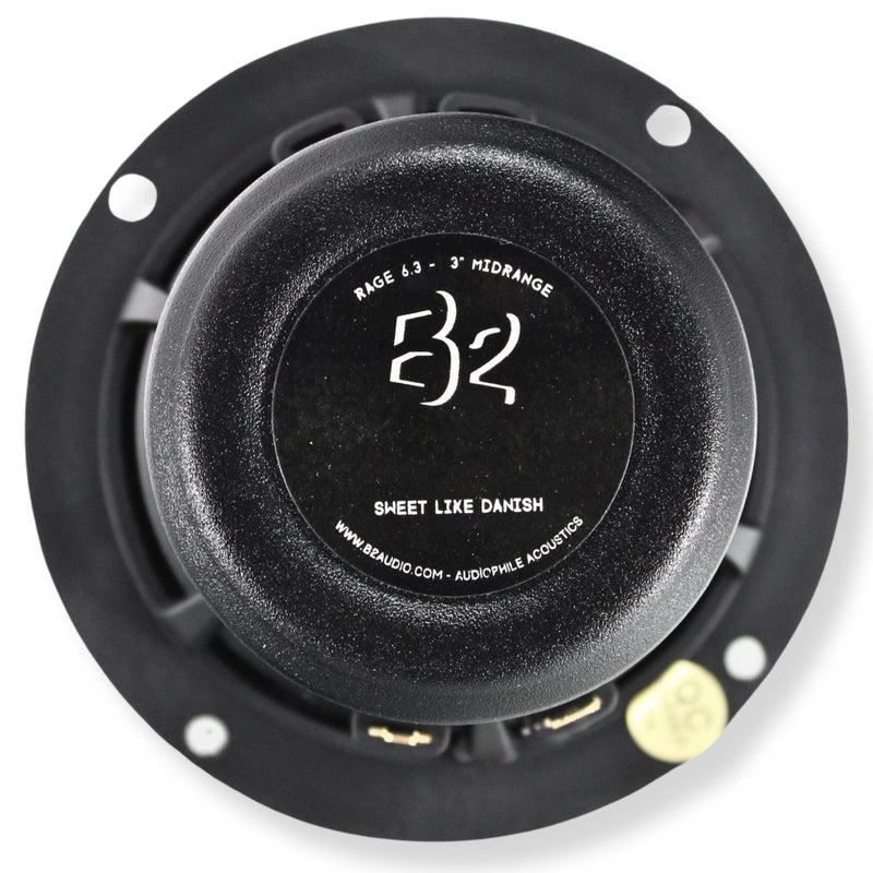 B2 Audio 3" Midrange Speaker RAGE 80W RMS 6 Ohm w/3-Way Crossover