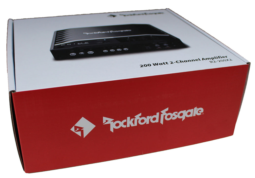 Rockford Fosgate Prime 200W 2-Channel Full Range Class D Amplifier +Install kit