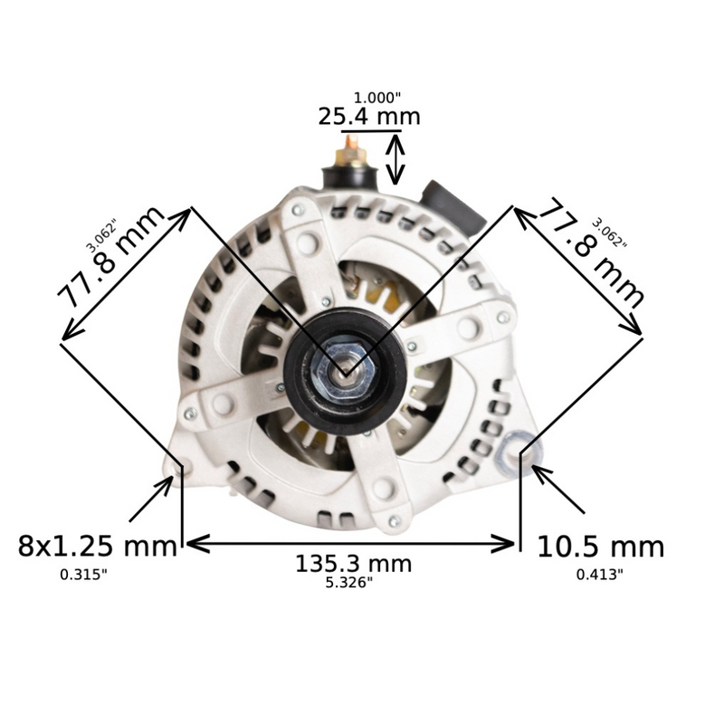 1989-1991 Chevrolet V1500 Suburban V8 5.7L cs130 High Output Alternator