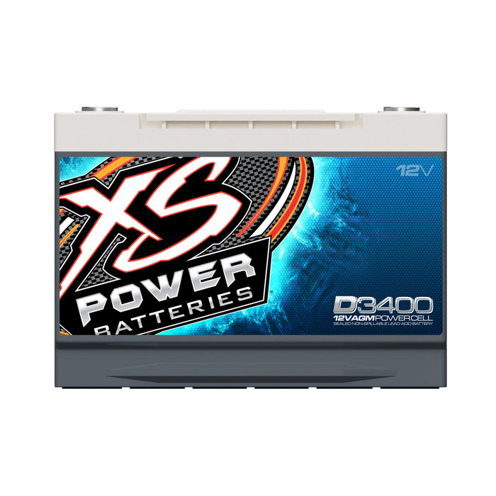 XS Power 12V Compact Pro Car Audio Starting Battery AGM 80 Amp Hours D3400
