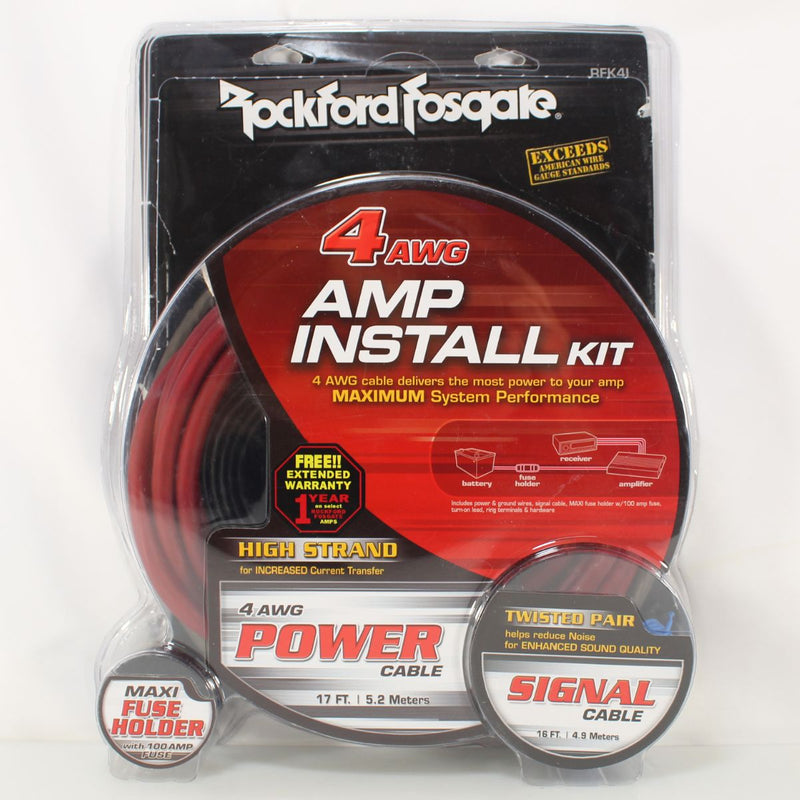 Rockford Fosgate RFK4I 4 Gauge PC-OFC Power Installation Amplifier Kit OPEN BOX