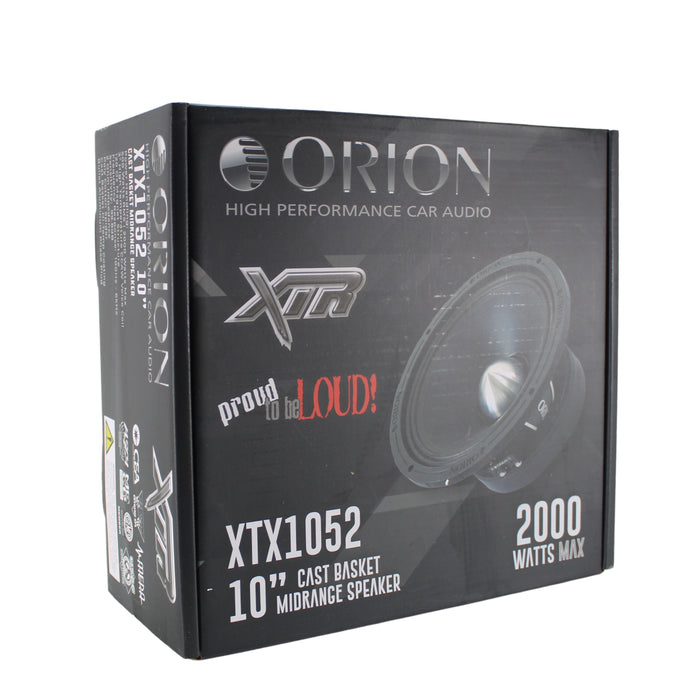 Orion 2-Ohm 500w RMS XTR Series 10" Bullet Midrange Speaker - XTX1052