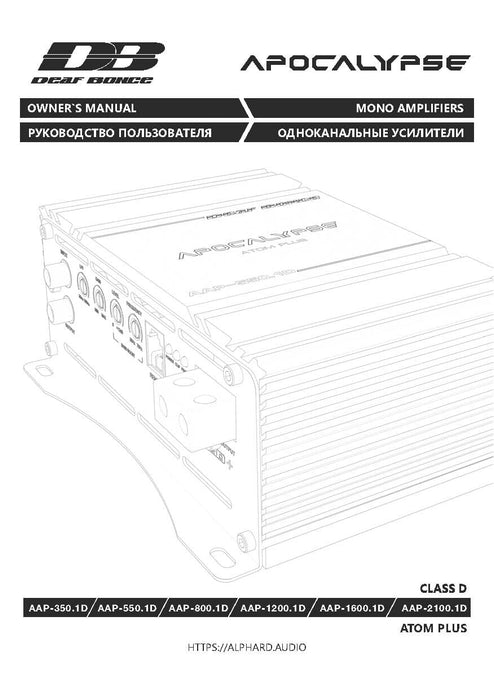 Deaf Bonce Monoblock Amplifier Class D 1600W /w Bass Knob & Clip LED AAP-1600.1D