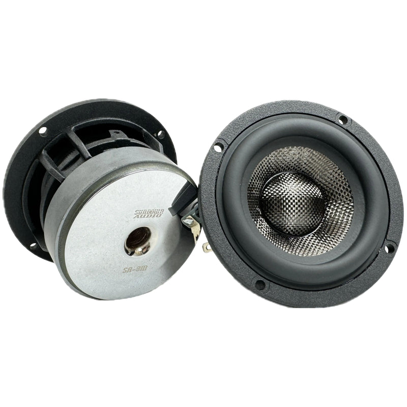 Pair of Sundown Audio 3" 4-Ohm 30W RMS Component Midrange Speakers SA Series V4