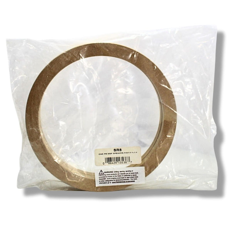 1 Pair High Quality MDF Car Stereo Speaker Spacer Rings 8" x 3/4" Universal Fit