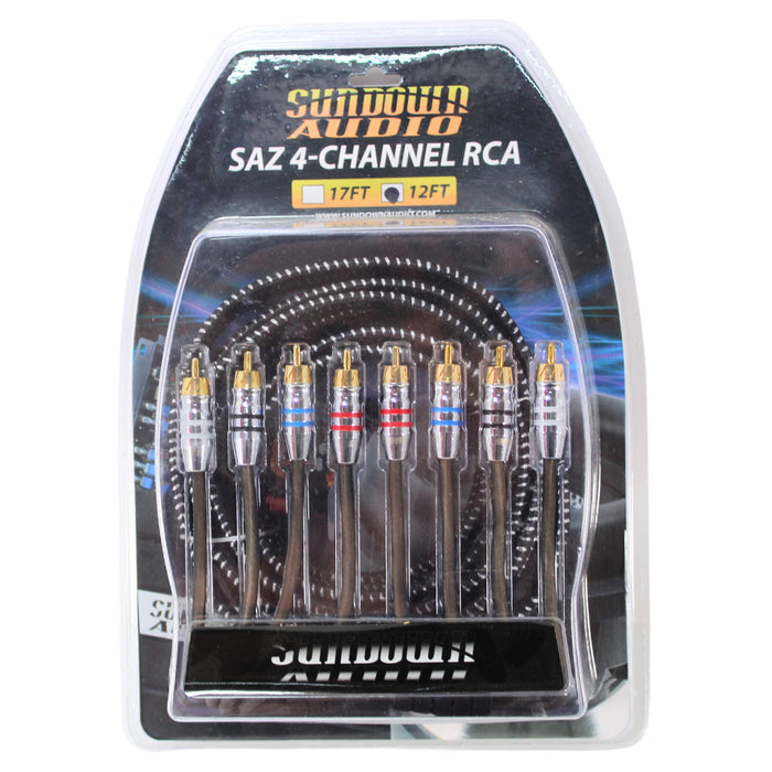 Sundown Audio 4 Channel SAZ RCA Interconnect Cables 12ft - 25ft