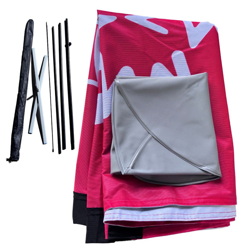 B2 Audio Beach Flag Feather Banner w Pole Kit & Base 2.4' x 14'