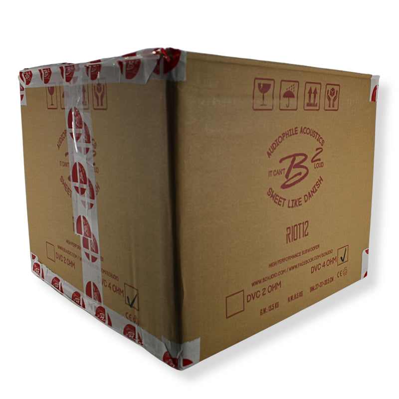 B2 Audio 12" 1000 Watt RMS Dual 4-Ohm 3" Voice Coil RIOT Series Subwoofer