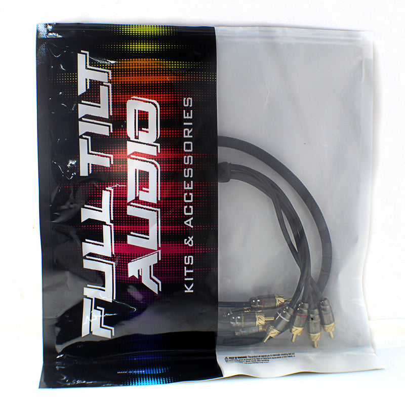 Full Tilt Audio HQ 3 Foot 4 Channel Gold Tip Interconnect RCA Cable FT-RC3.0-4CH