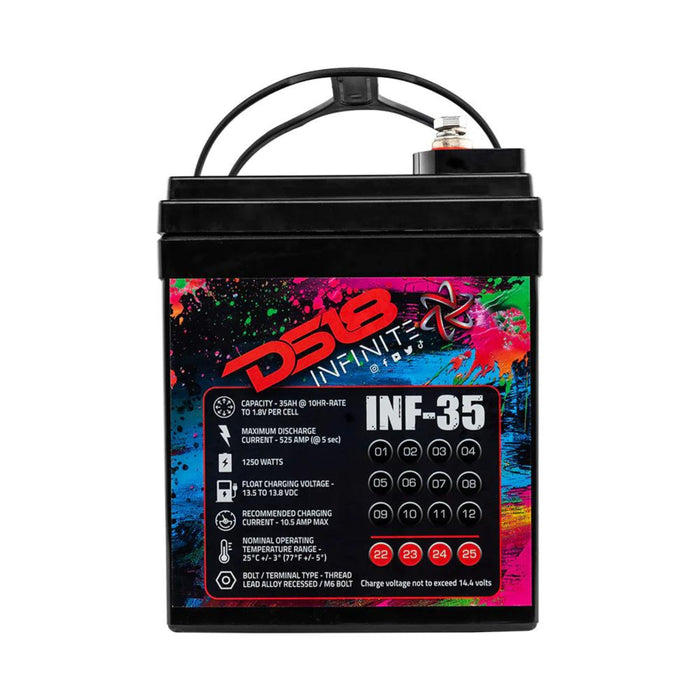 DS18 12V Battery 35 AH 1250 Watts AGM 525 Amps Non Spillable INFINITE INF-35