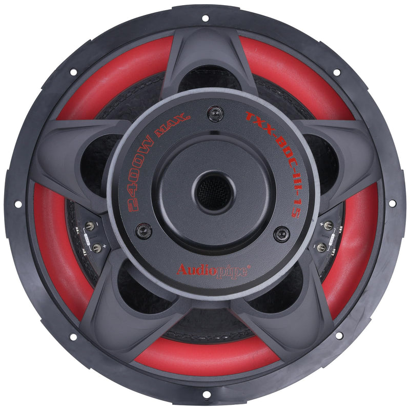 15-Inch 1200 Watts RMS Dual 4-Ohms Triple Stack Composite Cone Subwoofer