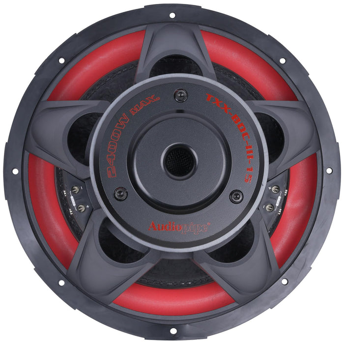 15-Inch 1200 Watts RMS Dual 4-Ohms Triple Stack Composite Cone Subwoofer