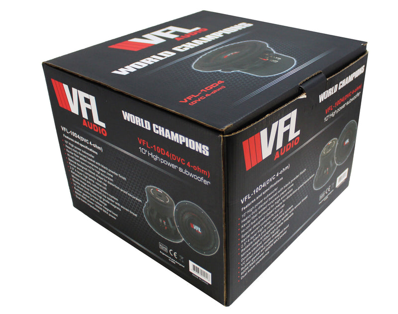 VFL Audio 10" 800 Watt RMS 4 Ohm Dual Voice Coil High Power Subwoofer VFL-10D4