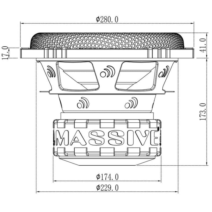 Massive Audio GTR Series 10" 1000W RMS 2-Ohm DVC Subwoofer / MA-GTR102