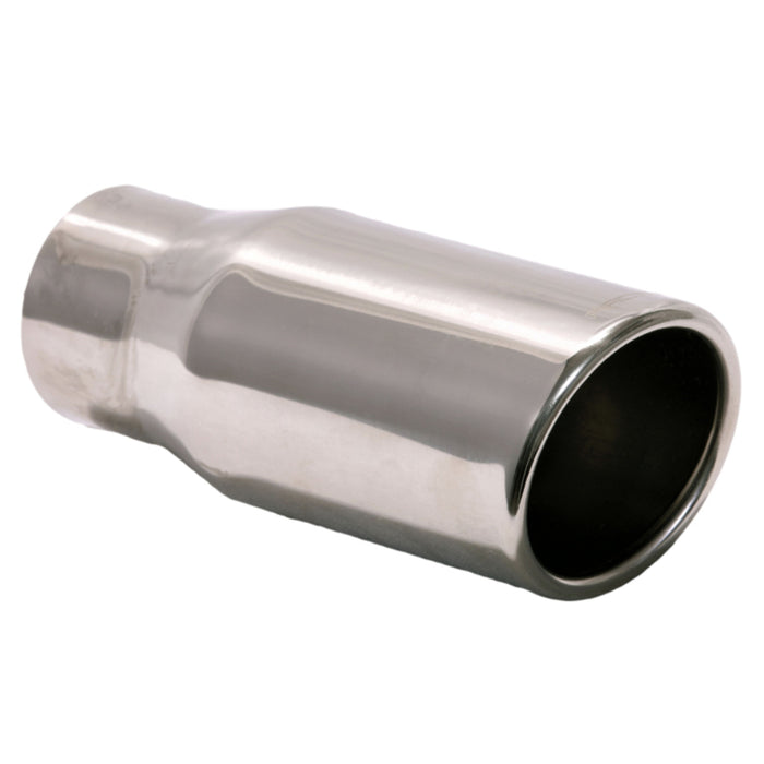 Mach-Speed Universal Exhaust Rolled Edged Slant Cut Single Wall Stainless Steel