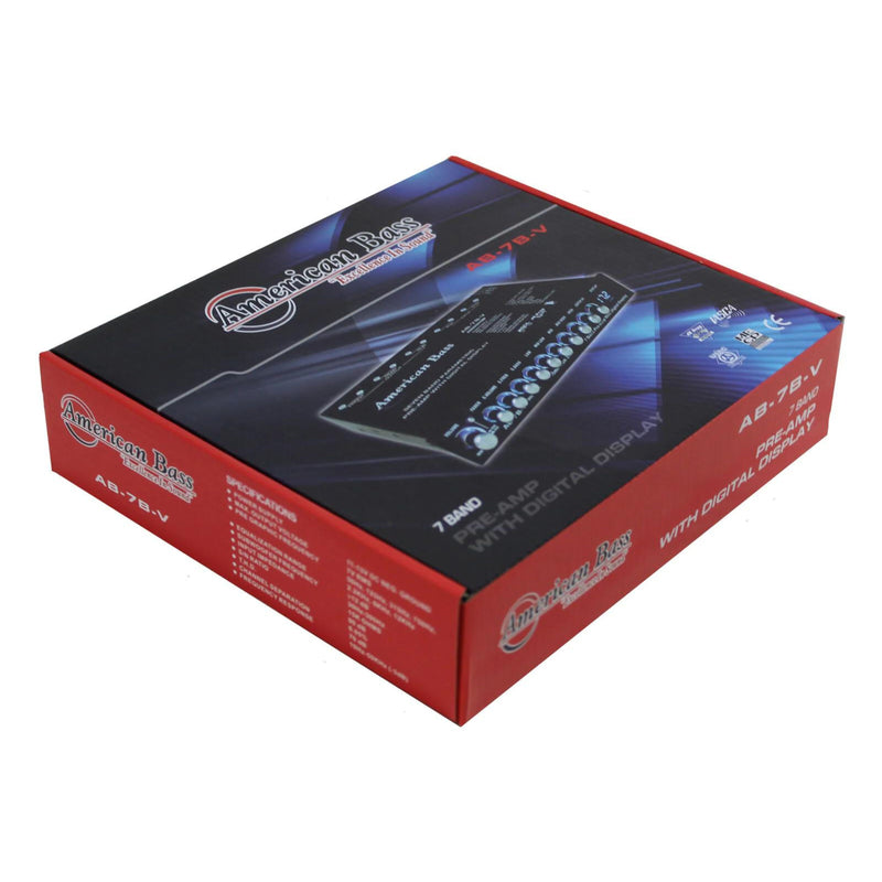 American Bass Equalizer w/ Built-in 7V Line Driver + Digital Voltmeter AB 7BVEQ