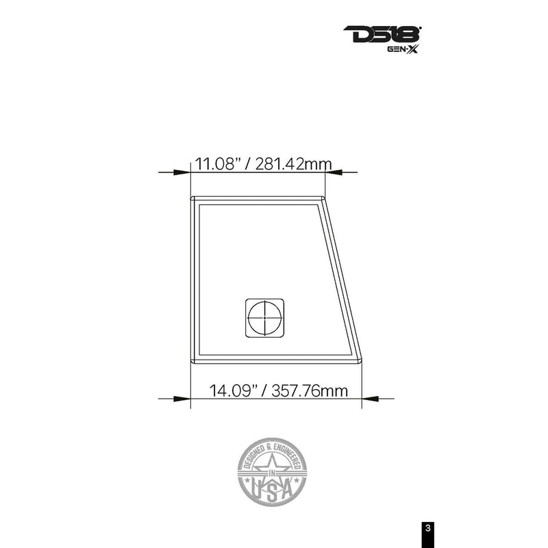 DS18 900W 2 Ohm Loaded Enclosure GEN-X112LD 12" Subwoofer In a Ported Box