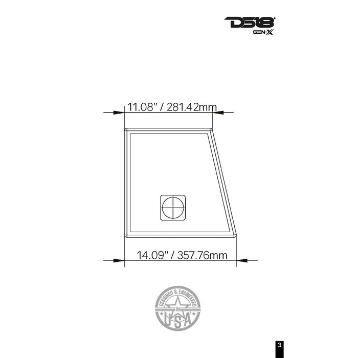 DS18 900W 2 Ohm Loaded Enclosure GEN-X112LD 12" Subwoofer In a Ported Box