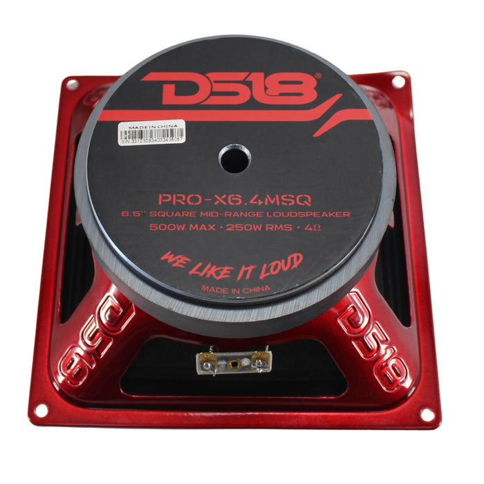 DS18 6.5" x 6.5" 500 Watt 4 Ohm Square Midrange Loudspeaker PRO-X6.4MSQ OPEN BOX