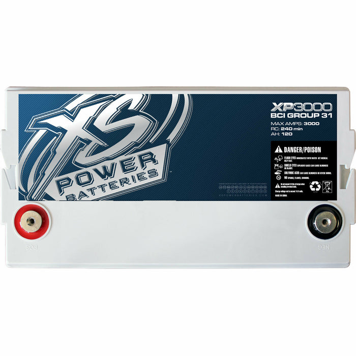 XS Power 12 Volt BCI Group 31 120 Amp Hours AGM Secondary Battery XP3000