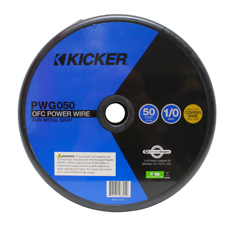 Kicker 0 AWG 100% OFC Gray Power/Ground Wire Lot Cut By The Foot