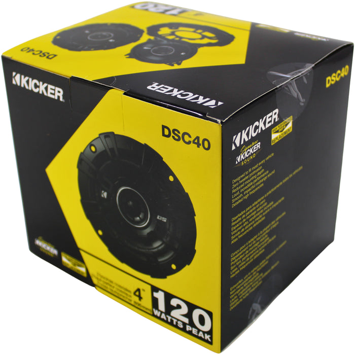 Kicker DS Series 4" 30W RMS 4-Ohm 2-Way Coaxial Full Range Speakers /43DSC404