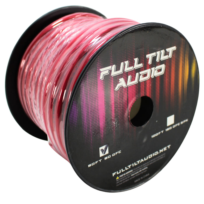 Full Tilt Audio 8 Gauge Tinned Oxygen Free Copper Power/Ground Wire Red Lot