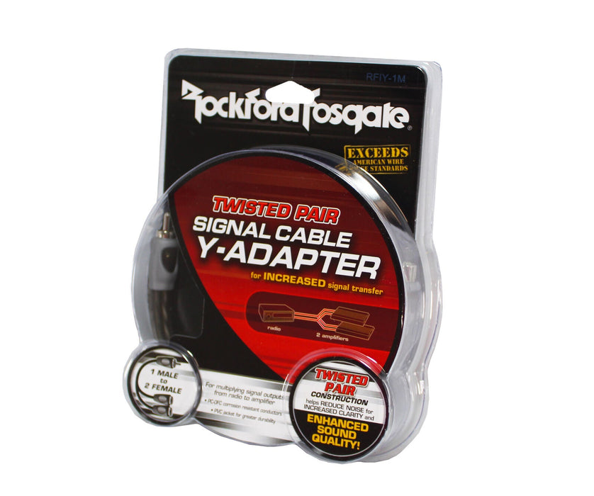 Rockford Fosgate RFIY-1M 2 Female to 1 Male Y-Adapter Signal RCA Cable