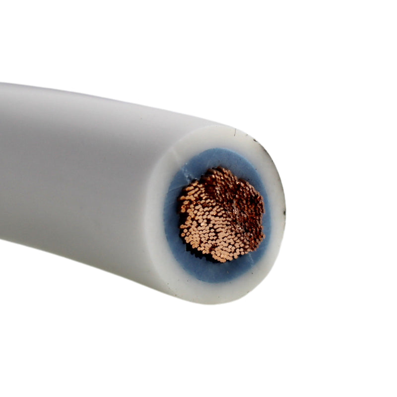 GP Car Audio 4 AWG 100% OFC Power/Ground Wire White Lot Cut By The Foot