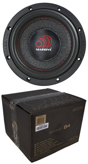 MASSIVE AUDIO SUMMO-84 - 8" DUAL 4 OHM CAR AUDIO SUBWOOFER 600W