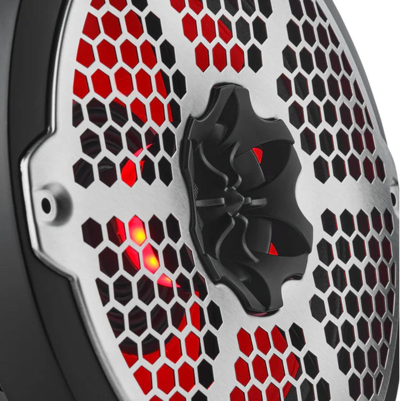 DS18 8" 250W RMS 4-Ohm Marine 2-Way Hybrid Speaker Pair w/ RGB LED NXL-8MD-BK