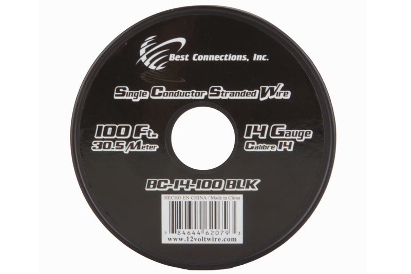 14 GA 100 FT Roll Black Stranded CCA Primary Wire Lot Cut By The Foot