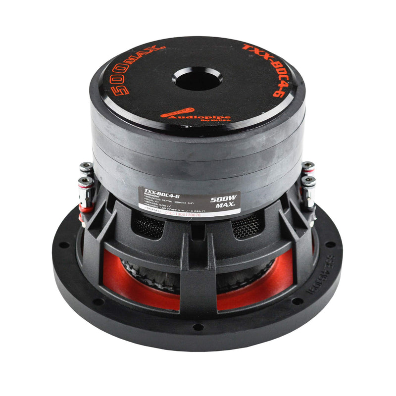 Audiopipe 6.5 Inch 500W Dual 4 Ohm Quad Stack Magnet Subwoofer TXX-BDC4-6