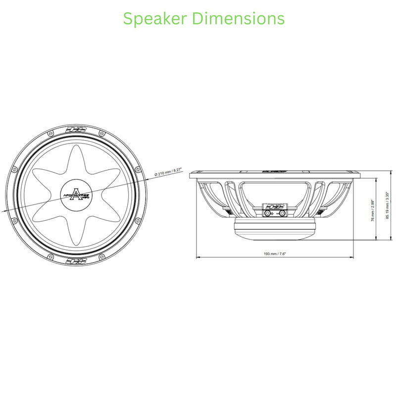 Deaf Bonce Apocalypse 8" Mid-Range Speakers - 2000W Max, 1000W RMS (2 Pairs, 4 Speakers Total)