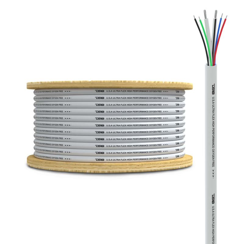 DS18 16/18 GA 100% OFC Tinned Marine Speaker Wire White Lot Cut By The Foot