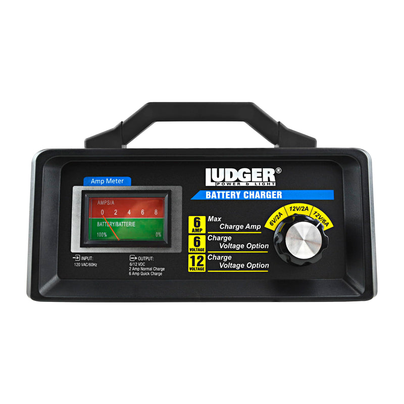 Heavy Duty 12 Volt 2 Amp / 6 Amp Regular and AGM Battery Charger