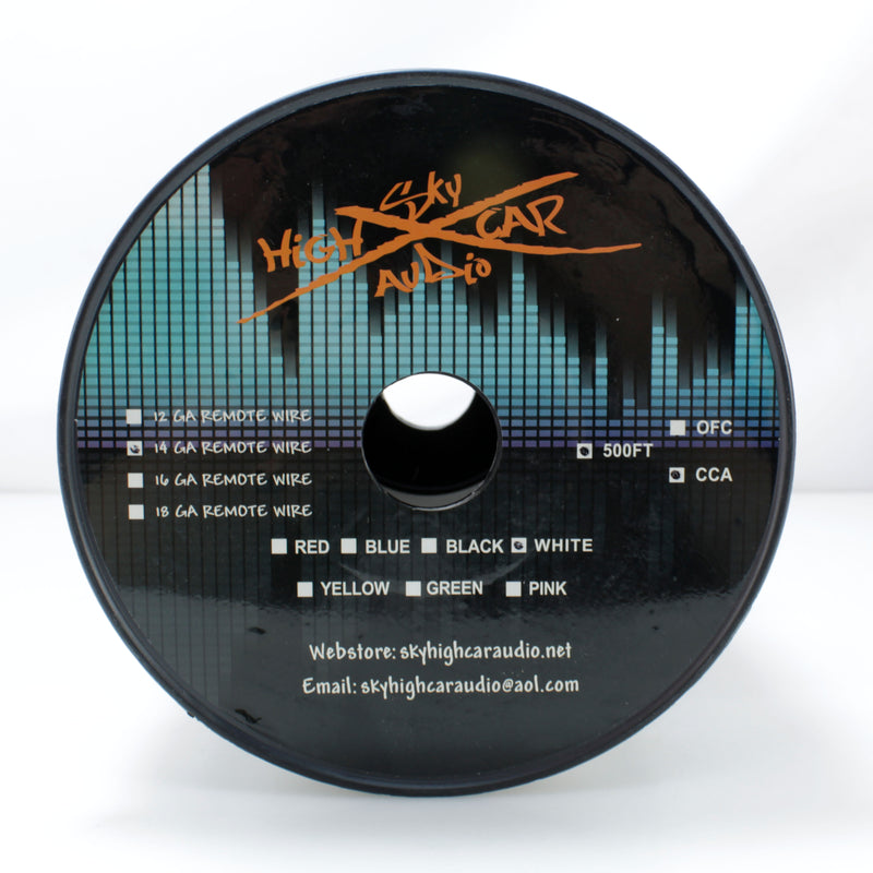 Sky High Car Audio 14 GA CCA Primary/Remote Wire White Lot Cut By The Foot