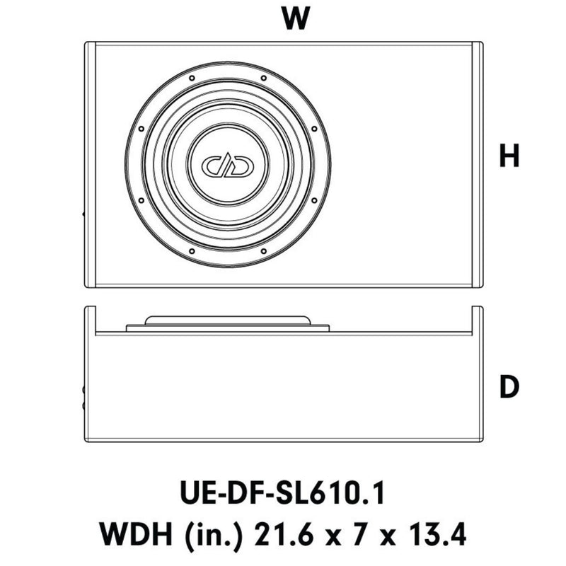 Single 10" Down Firing Unloaded Enclosure (DOES NOT INCLUDE SUBWOOFER)UE-DF-10.1