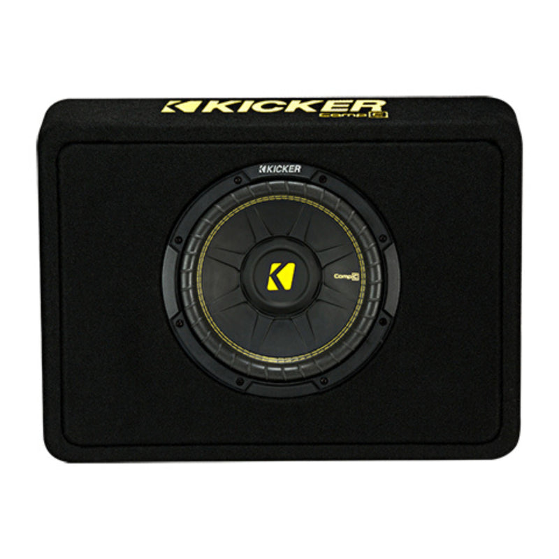Kicker CompC Series Single 10" 300W RMS 2-Ohm Loaded Subwoofer Enclosure