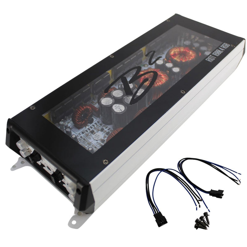 B2 Audio 1800W 2-Ohm Class D 4-Channel Amplifier w/ RGB LED Illumination RIOT