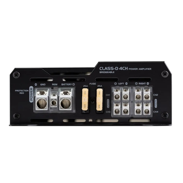 2 Pairs of 5″x7" / 6″x8″ 4-Ohm Speakers w/ 4 channel 740W Class D RGB Amplifier