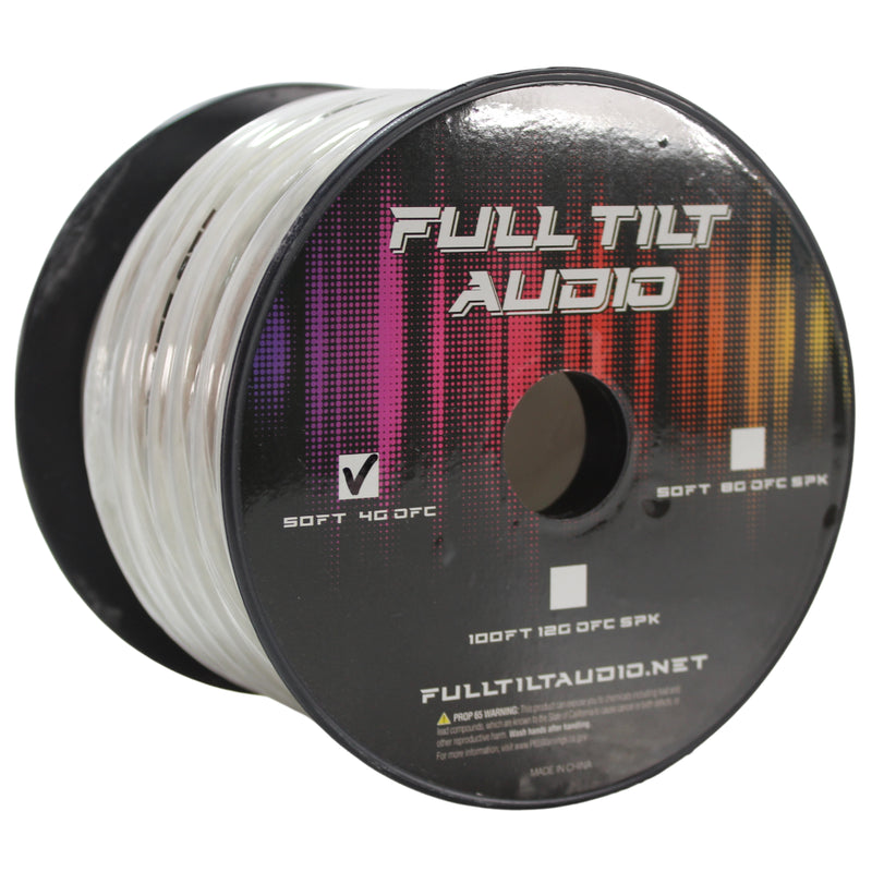 Full Tilt Audio 4 GA Tinned OFC Power/Ground Wire Clear Lot Cut By The Foot