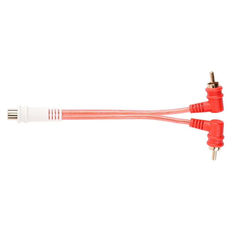 Audiopipe BMV-GRA-F-2M RCA Y Splitter 1 Female to 2 Male 6" Cable Gold Plated