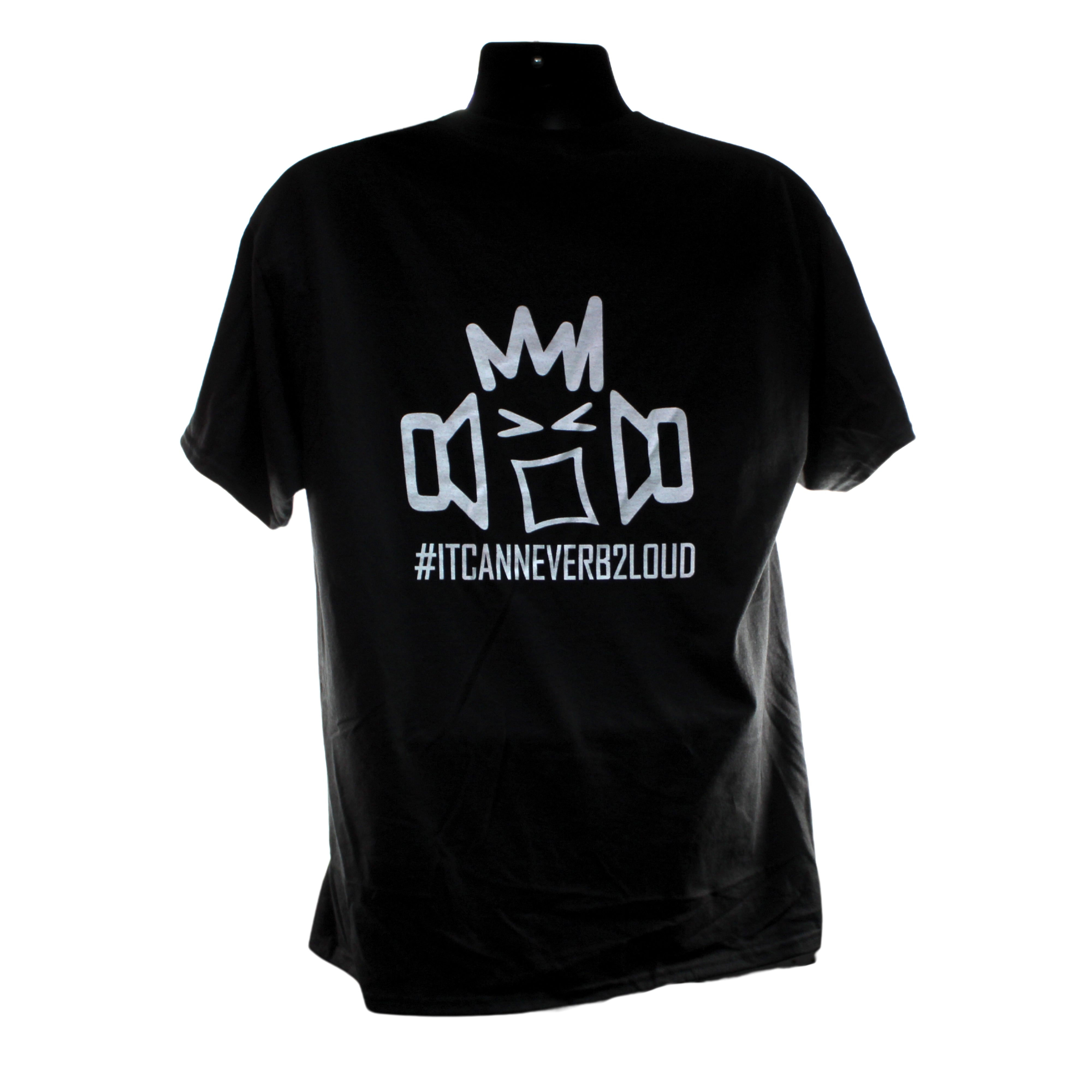Black B2 Audio Logo 100% Cotton T-Shirt w/ Riot Guy on Back — Big