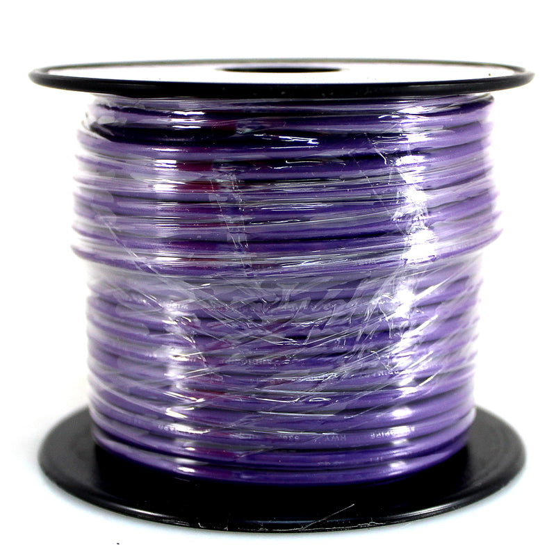 14 GA 100 FT Purple Stranded of CCA Primary Power Ground Wire Cable - Full Spool