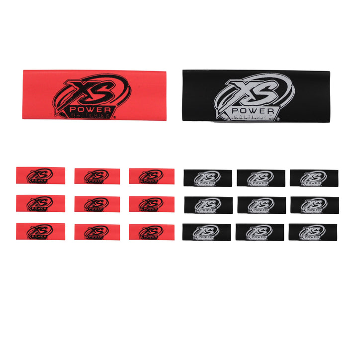 4 Gauge 3:1 Heat Shrink with XS Power Logo Black/Red 20 Pack