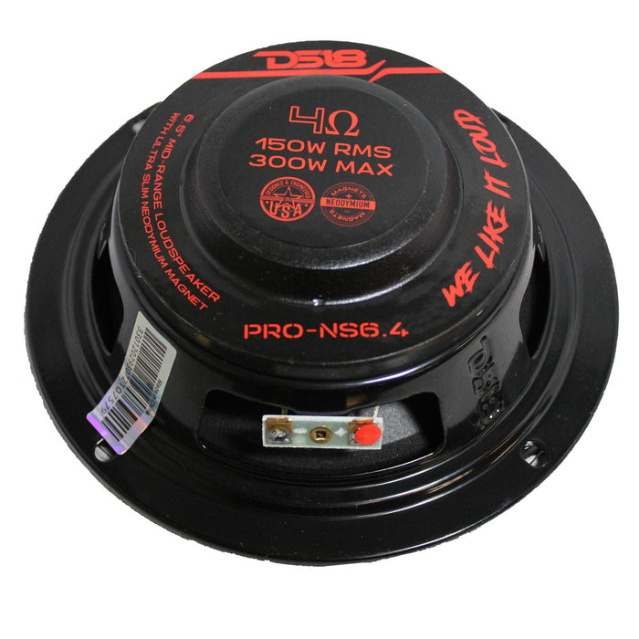 DS18 PRO 6.5" Mid-Range Speaker 300 Watt 4 Ohm with Ultra Slim Neodymium Magnet