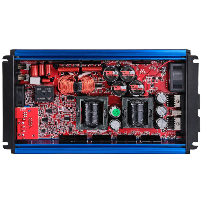 DS18 FRP Monoblock 3500W 1-Ohm Full-Range Class-D Amplifier Red/Blue/Titanium